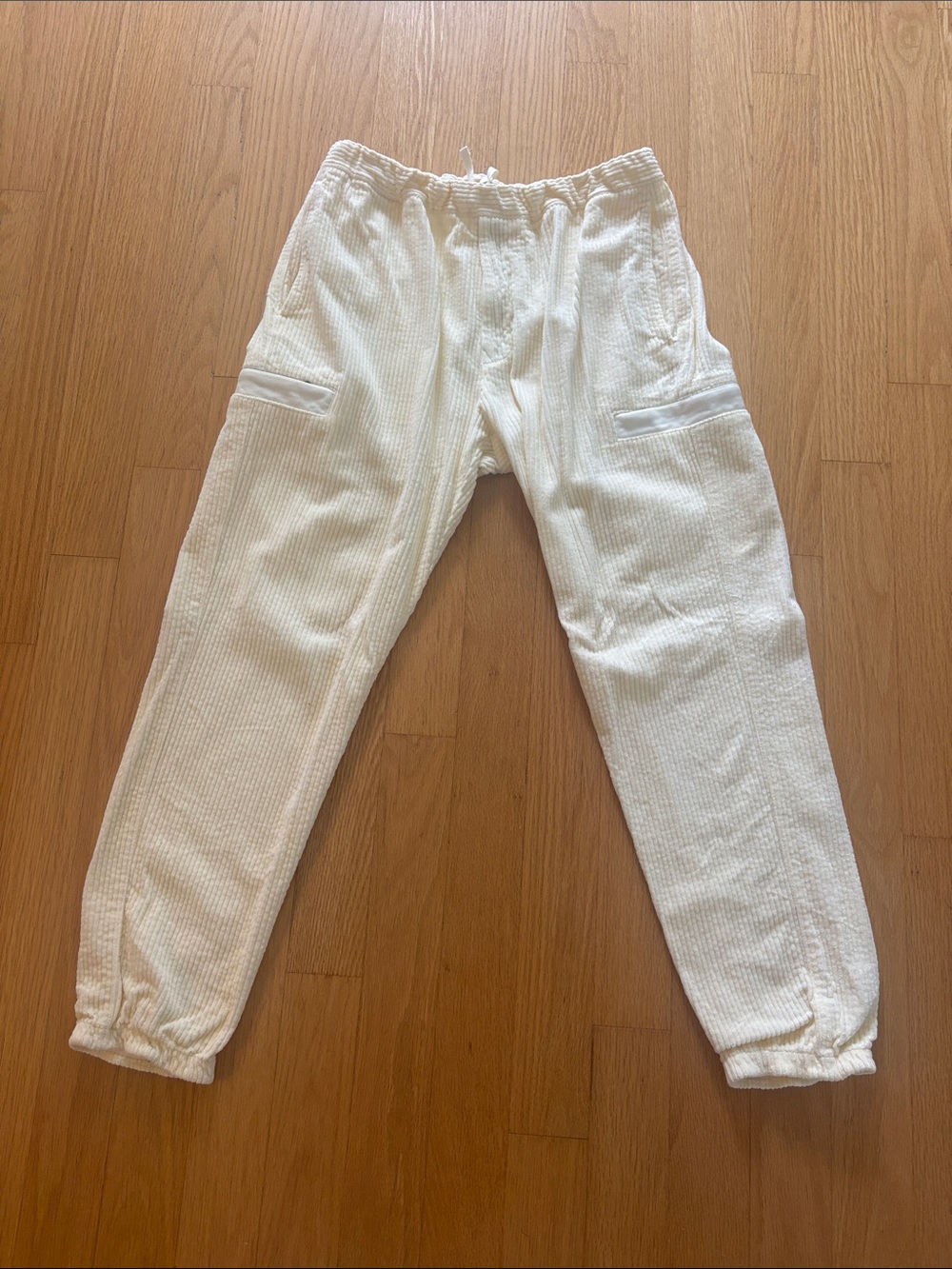 Stone Island Men's Cream Corduroy Cargo